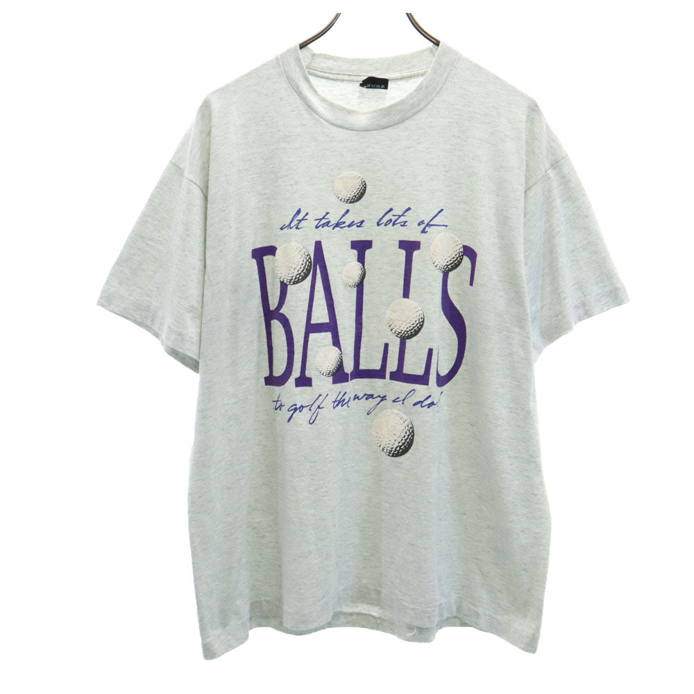 SCREEN STARS スクリーンスターズ 90s USA製 オールド プリント 半袖 シングルステッチ Tシャツ XL グレー系 メンズ