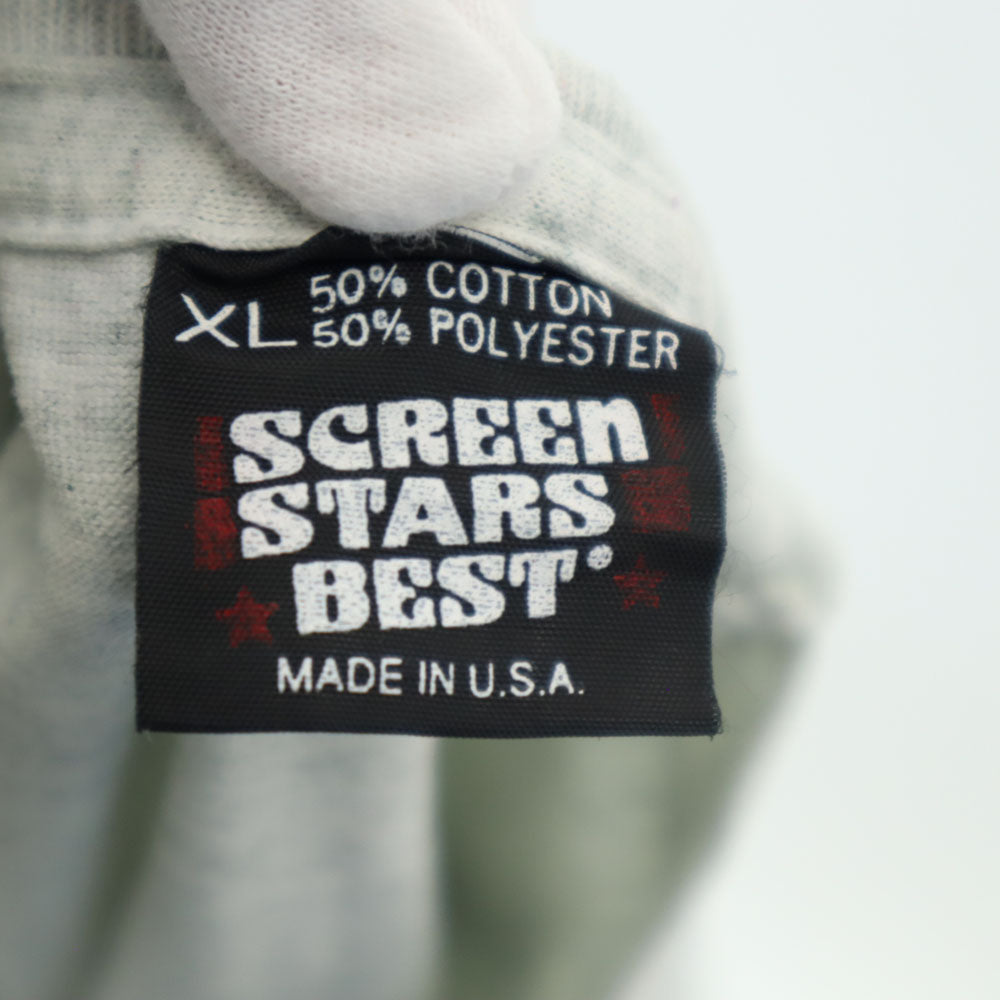 SCREEN STARS スクリーンスターズ 90s USA製 オールド プリント 半袖 シングルステッチ Tシャツ XL グレー系 メンズ