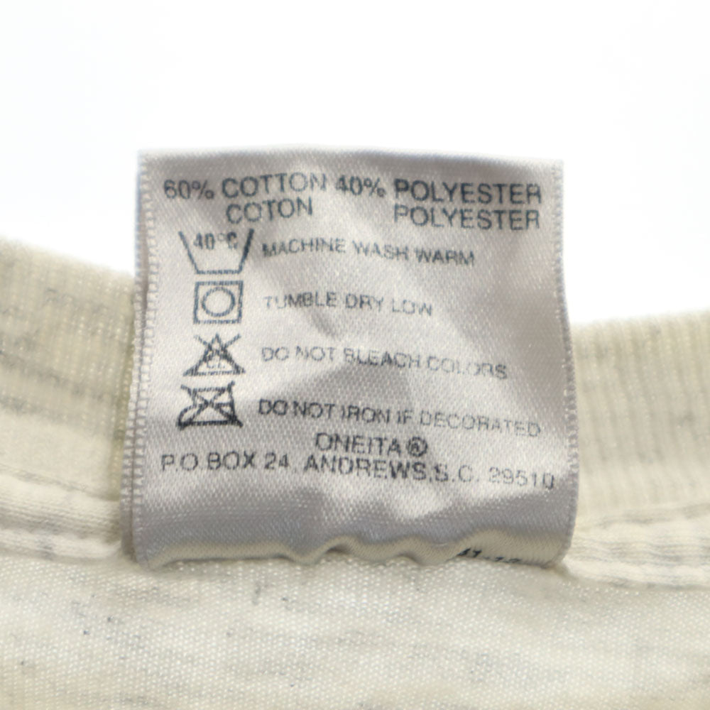 ONEITA オニータ 90s USA製 オールド プリント 半袖 シングルステッチ Tシャツ XXL グレー系 ビッグサイズ メンズ