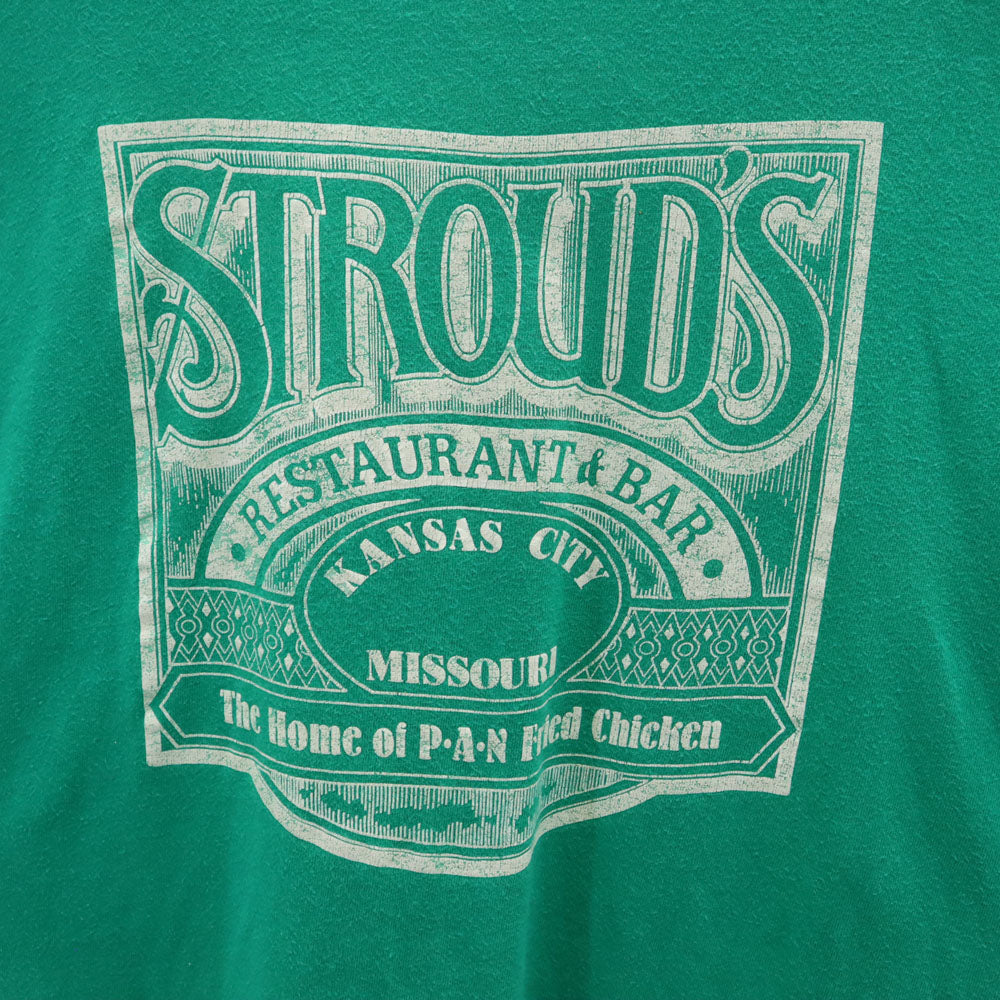 Hanes ヘインズ 80s 90s USA製 オールド シングルステッチ プリント 半袖 Tシャツ L グリーン系 メンズ