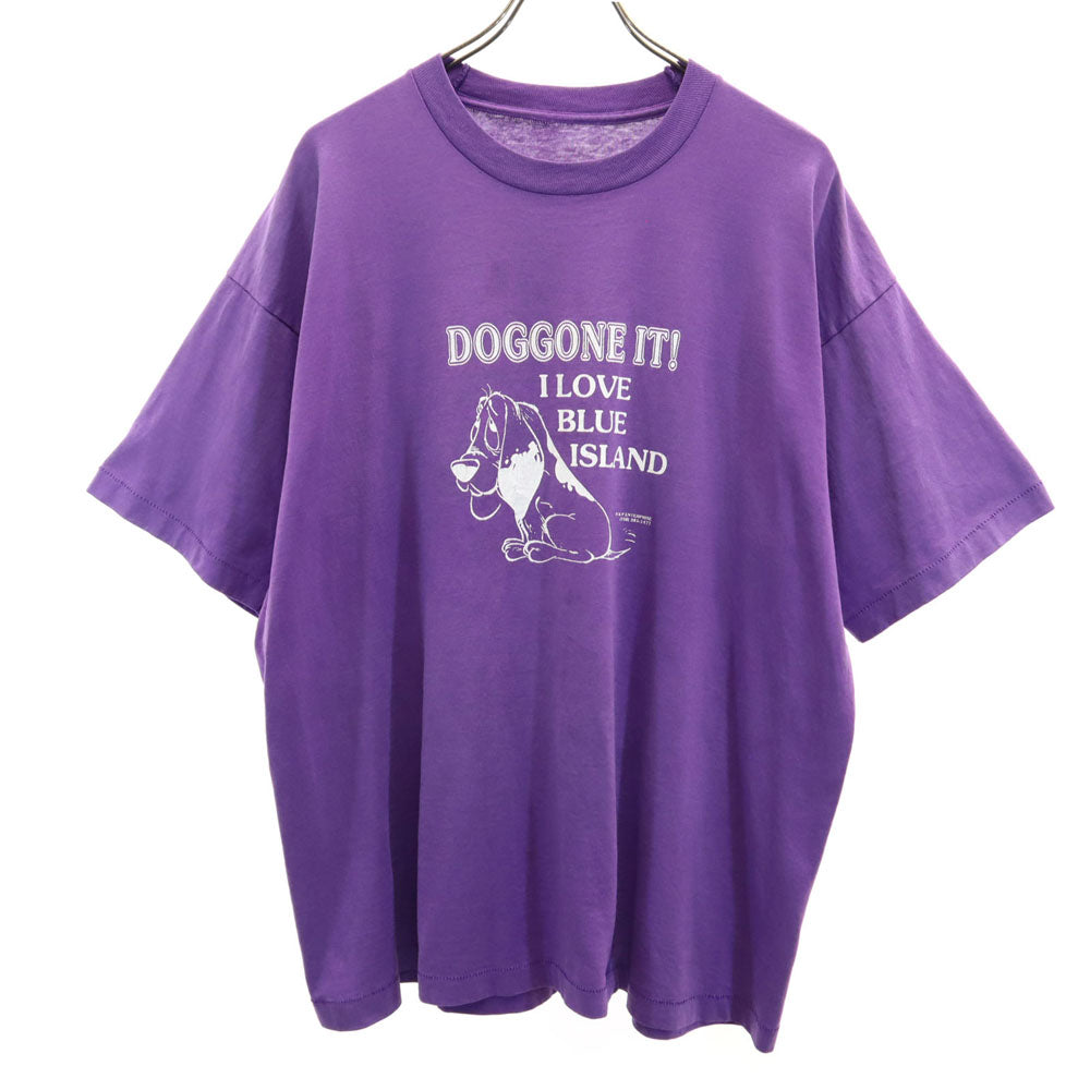 オールド 90s 半袖 シングルステッチ Tシャツ パープル OLD ドッグ メンズ