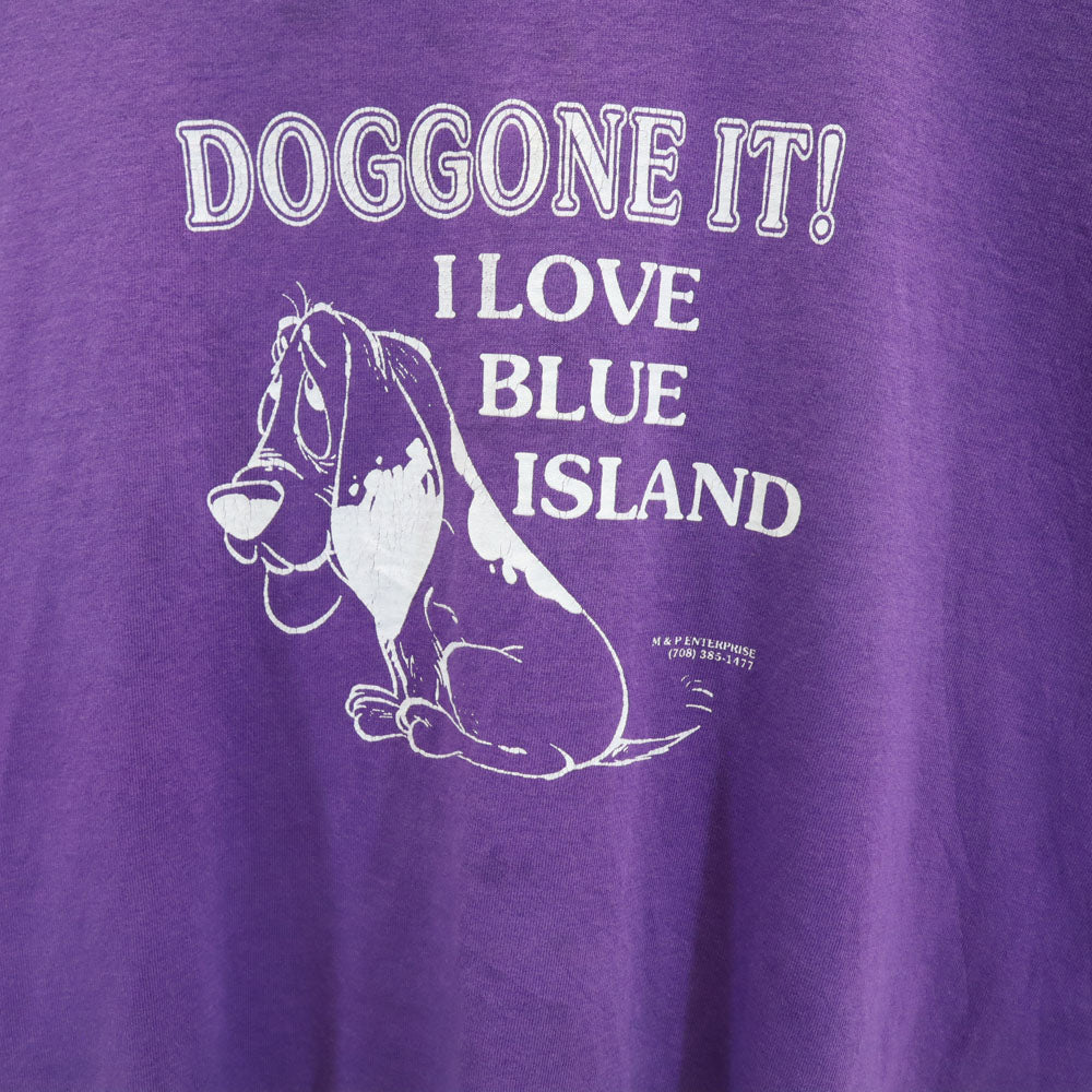 オールド 90s 半袖 シングルステッチ Tシャツ パープル OLD ドッグ メンズ