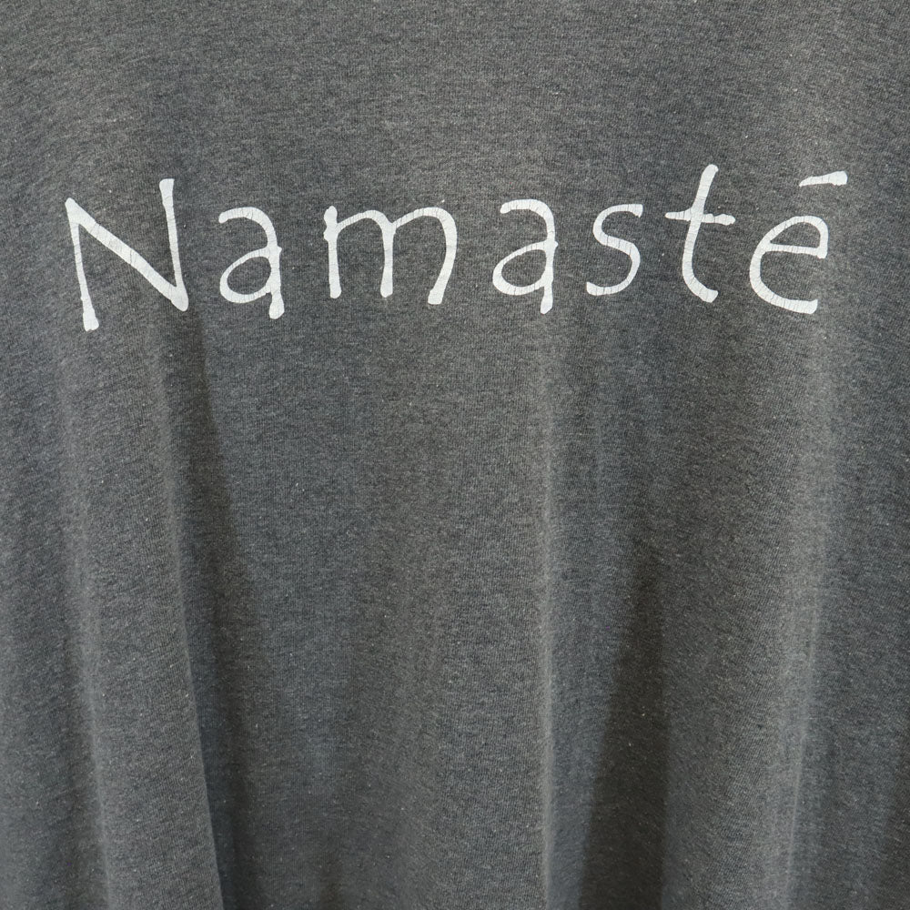 ALORE アローレ 90s USA製 オールド namaste プリント 半袖 Tシャツ 2XL グレー ビッグサイズ メンズ