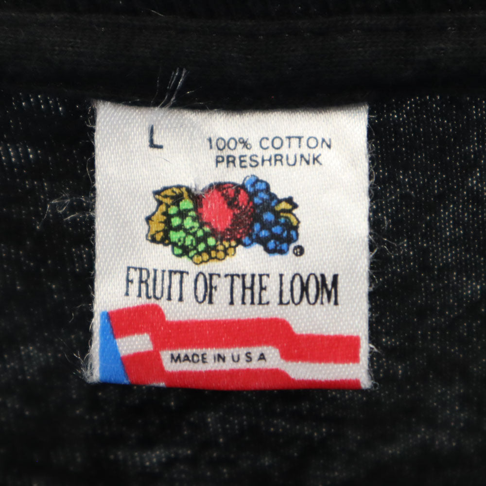 FRUIT OF THE LOOM フルーツオブザルーム 90s USA製 オールド 半袖 シングルステッチ Tシャツ L ブラック メンズ