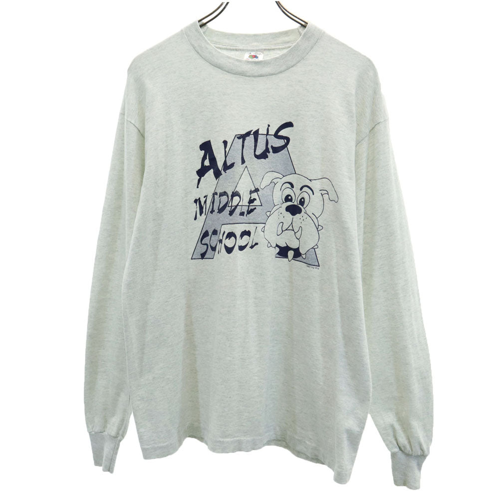 FRUIT OF THE LOOM フルーツオブザルーム 90s USA製オールド 長袖 Tシャツ L グレー ロンT メンズ