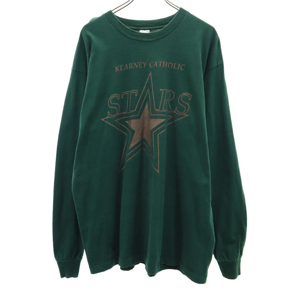 フルーツオブザルーム 90s USA製オールド 長袖 Tシャツ XL グリーン FRUIT OF THE LOOM ロンT メンズ