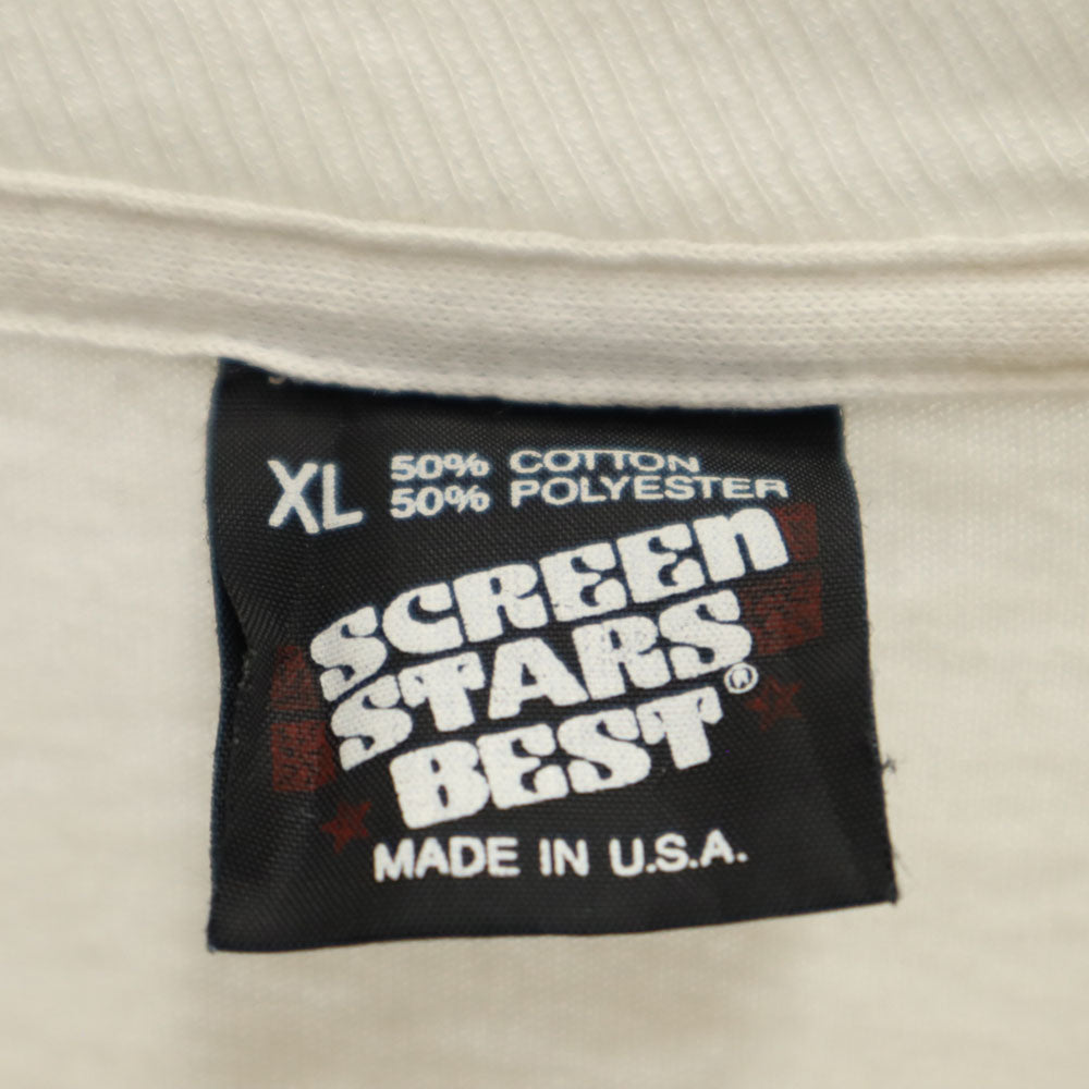 SCREEN STARS BEST スクリーンスターズベスト 90s USA製 オールド Warrior 8 袖プリ 長袖 Tシャツ XL ホワイト ロンT シングルステッチ メンズ