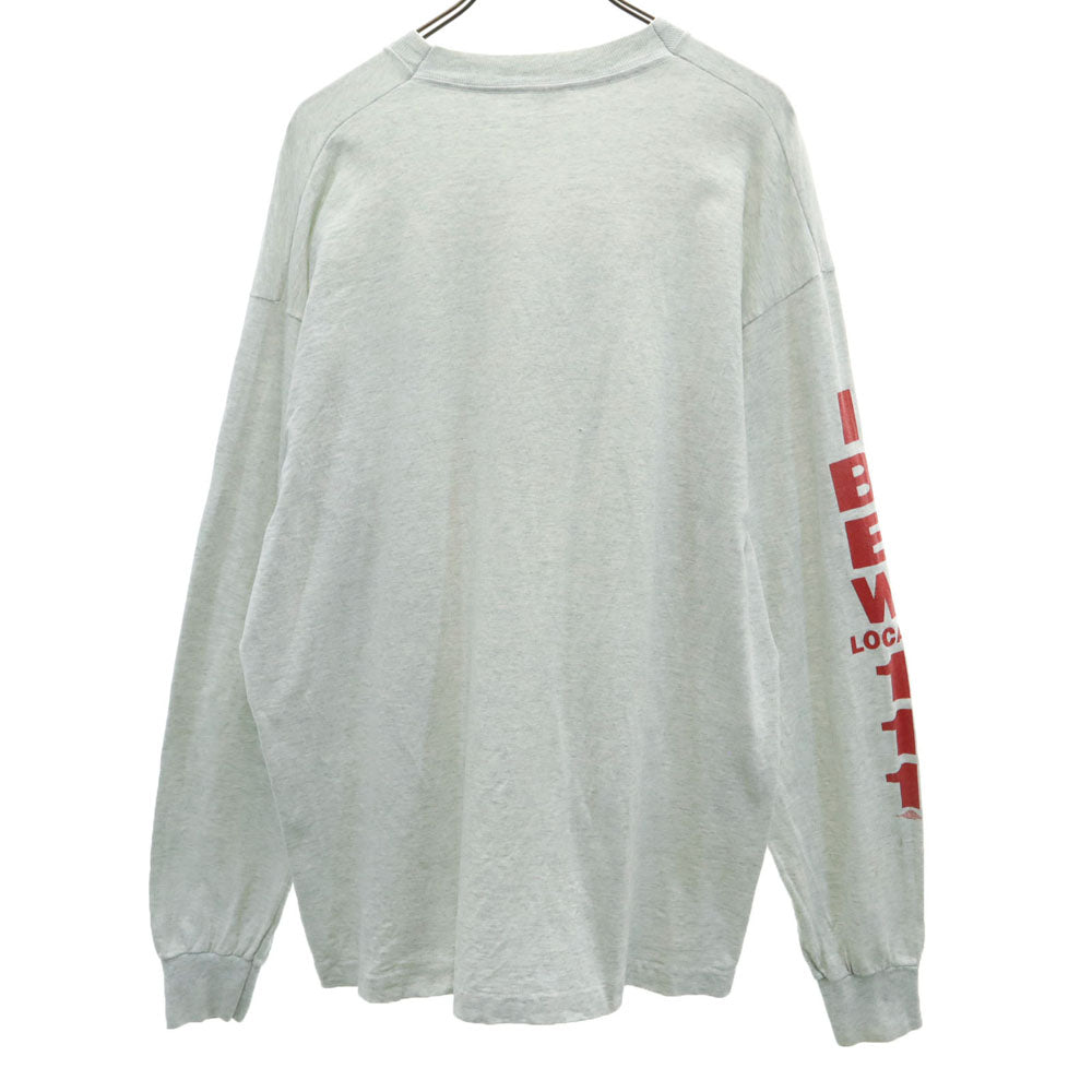 FRUIT OF THE LOOM フルーツオブザルーム 90s USA製 オールド 袖プリ 長袖 シングルステッチ Tシャツ XXL グレー ロンT メンズ