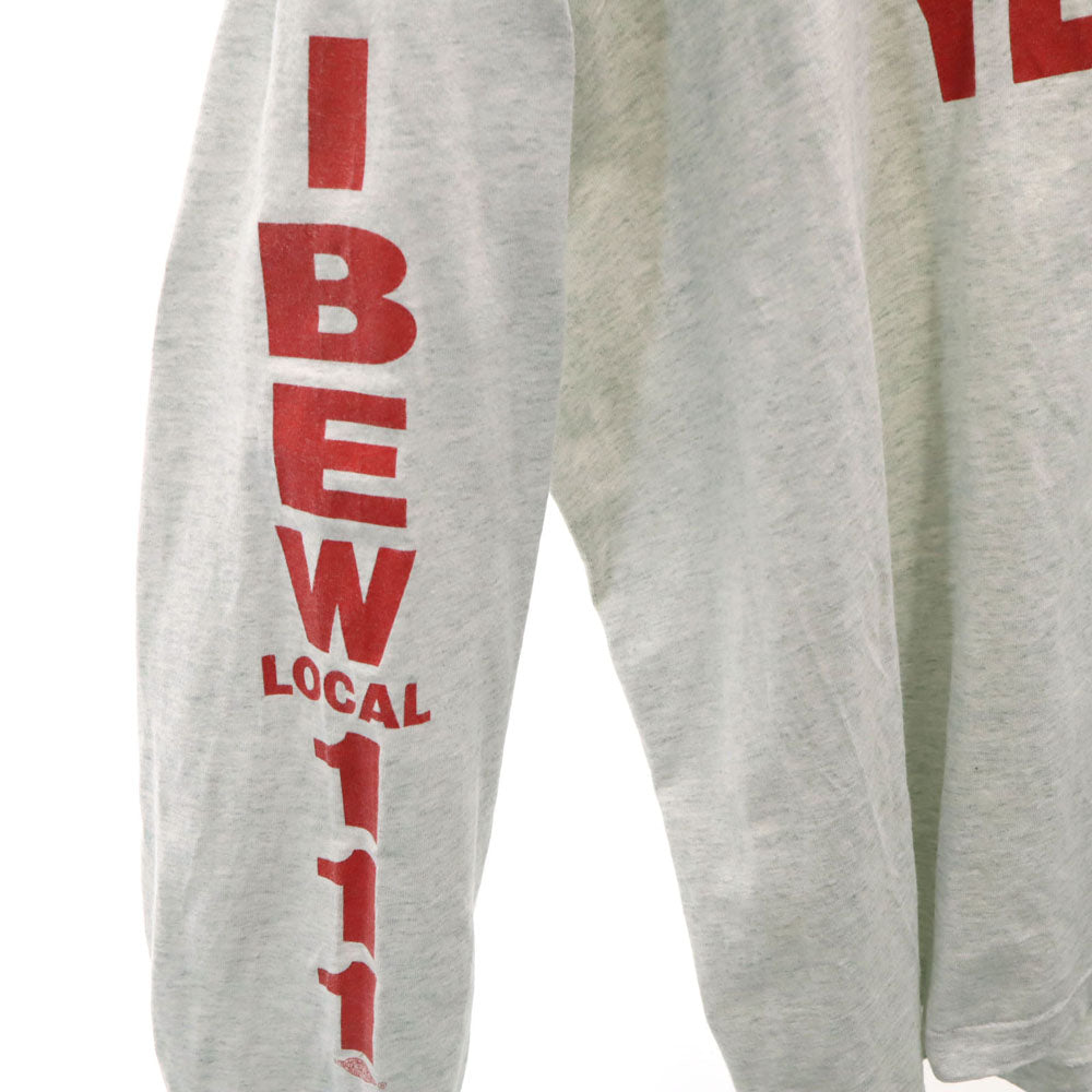 FRUIT OF THE LOOM フルーツオブザルーム 90s USA製 オールド 袖プリ 長袖 シングルステッチ Tシャツ XXL グレー ロンT メンズ