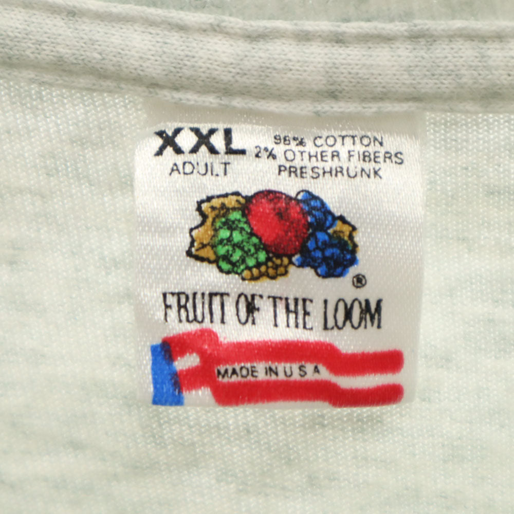 FRUIT OF THE LOOM フルーツオブザルーム 90s USA製 オールド 袖プリ 長袖 シングルステッチ Tシャツ XXL グレー ロンT メンズ