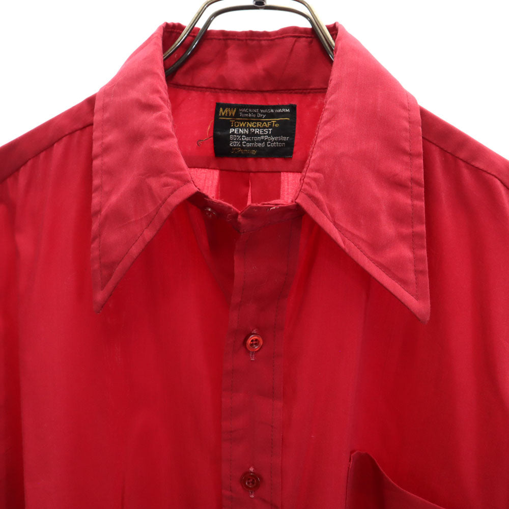 JCPenney ジェイシーペニー 70s タウンクラフト ヴィンテージ ストアブランド 長袖 シャツ レッド メンズ