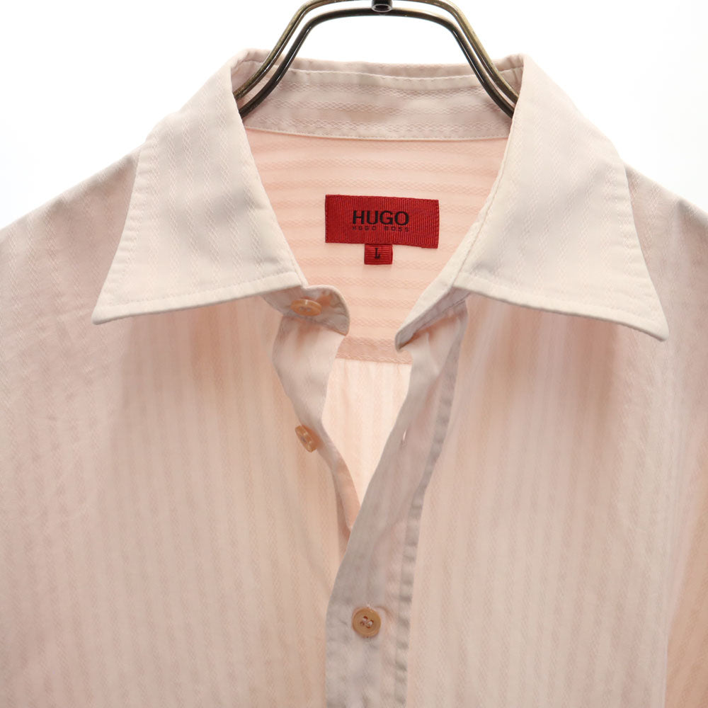 HUGO HUGO BOSS ヒューゴ ヒューゴボス ストライプ柄 長袖 シャツ L ピンク メンズ