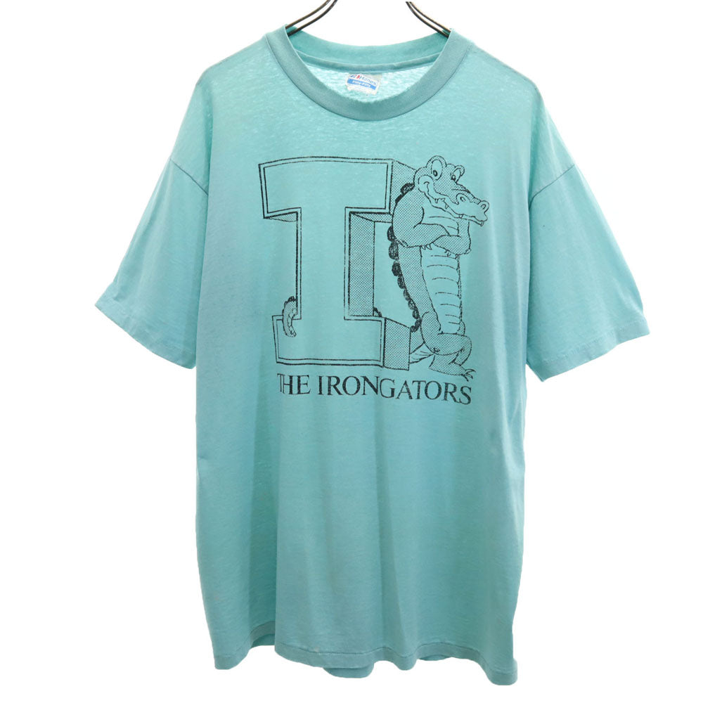ヘインズ 80s USA製 ヴィンテージ 半袖 Tシャツ XL 水色 Hanes シングルステッチ メンズ