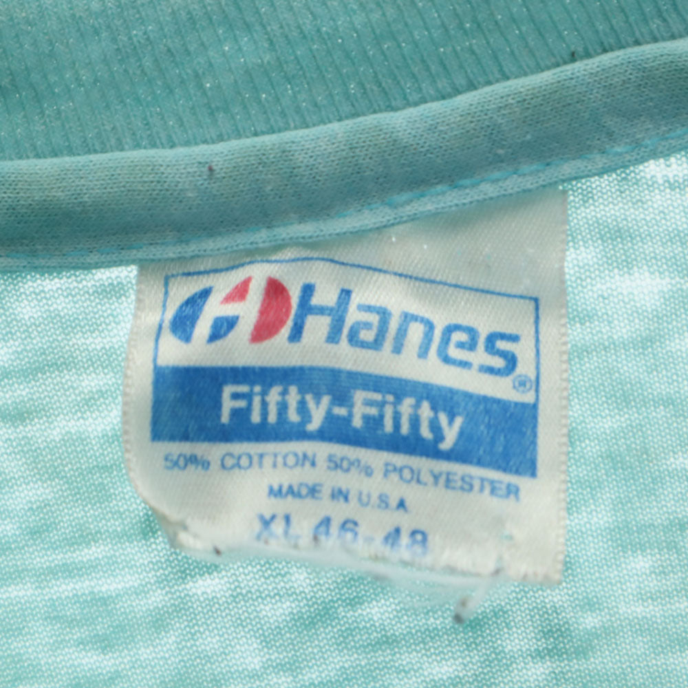 ヘインズ 80s USA製 ヴィンテージ 半袖 Tシャツ XL 水色 Hanes シングルステッチ メンズ