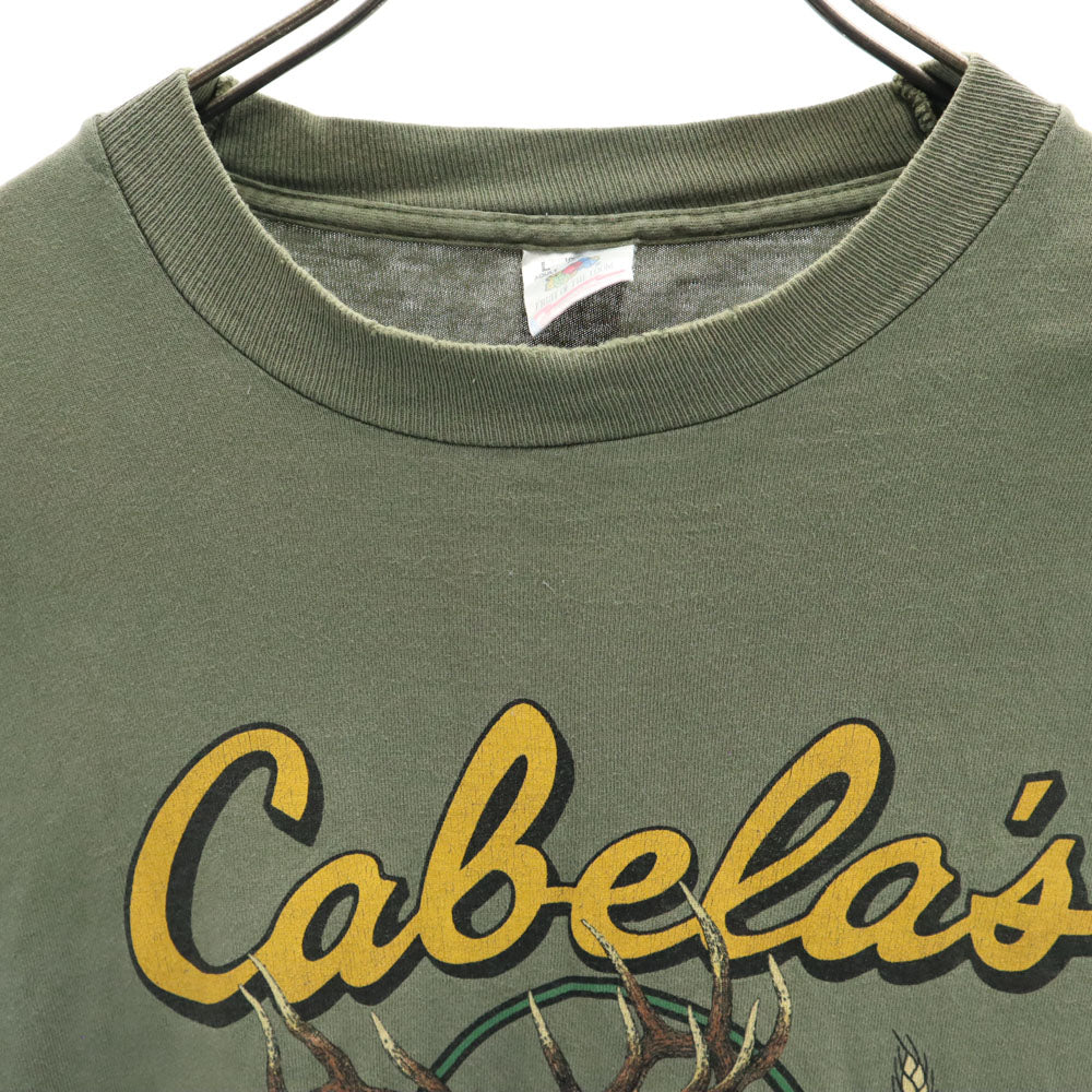 FRUIT OF THE LOOM フルーツオブザルーム 90s USA製 カベラス オールド シングルステッチ 半袖 Tシャツ L カーキ メンズ