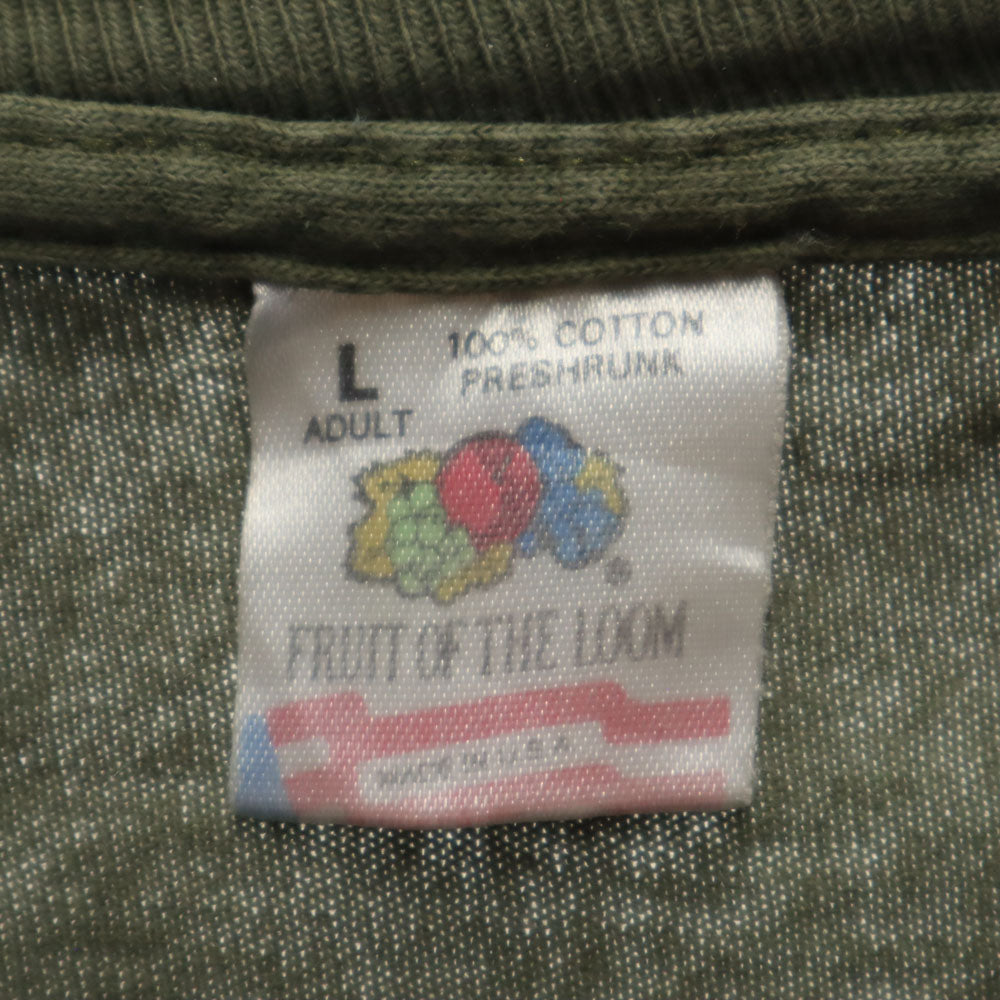 FRUIT OF THE LOOM フルーツオブザルーム 90s USA製 カベラス オールド シングルステッチ 半袖 Tシャツ L カーキ メンズ