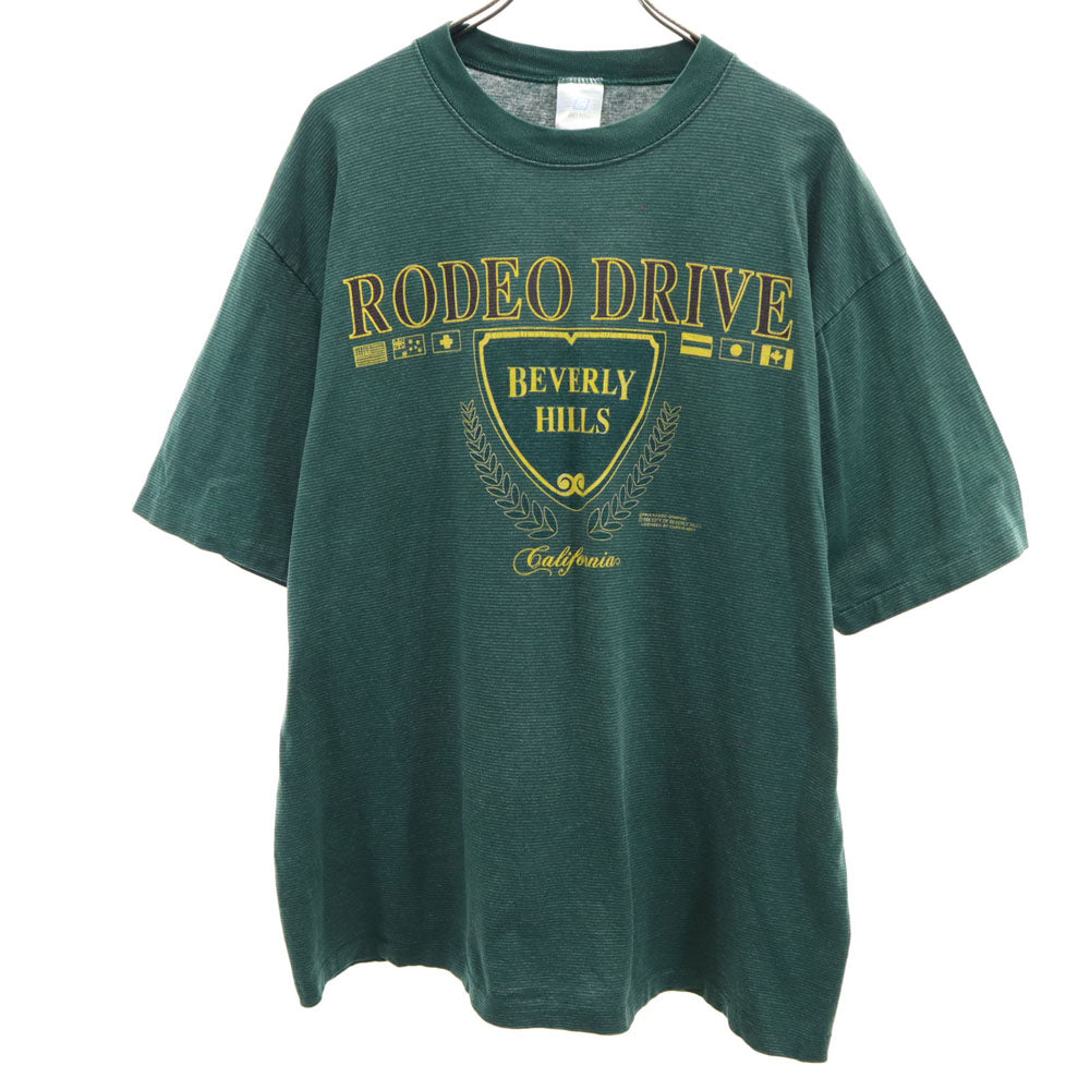 BELTON ベルトン 90s USA製 オールド シングルステッチ ボーダー柄 半袖 Tシャツ XL グリーン メンズ
