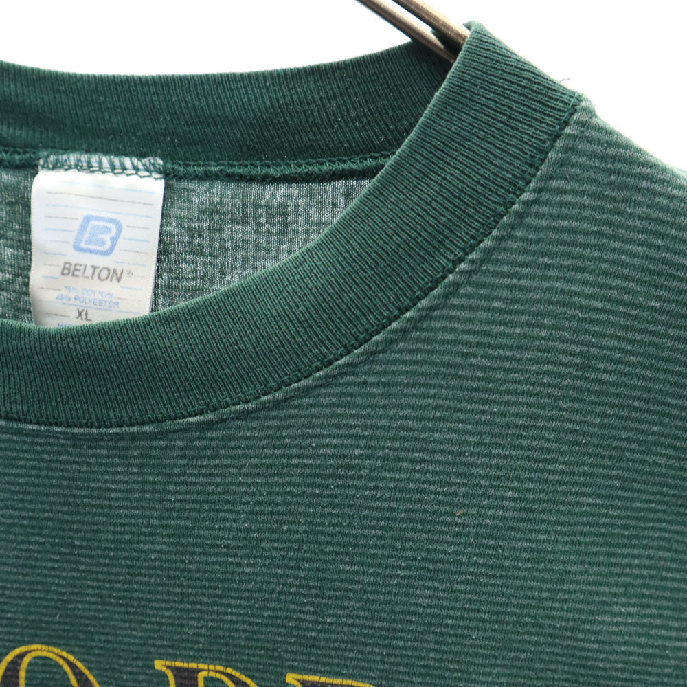 BELTON ベルトン 90s USA製 オールド シングルステッチ ボーダー柄 半袖 Tシャツ XL グリーン メンズ