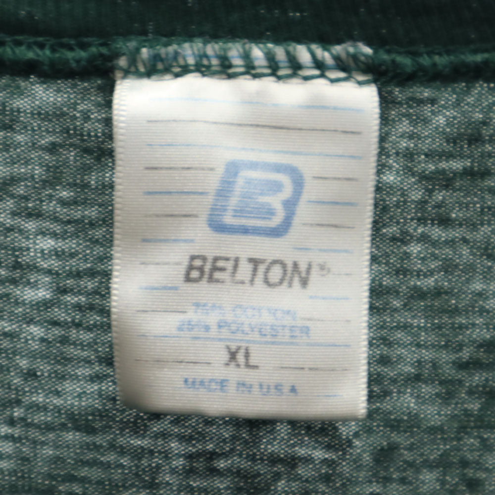 BELTON ベルトン 90s USA製 オールド シングルステッチ ボーダー柄 半袖 Tシャツ XL グリーン メンズ