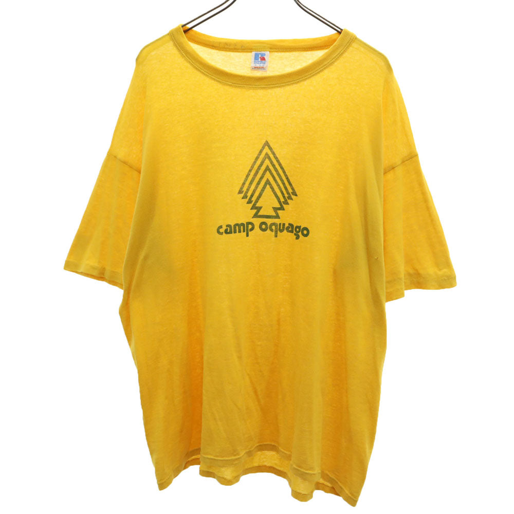 RUSSELL ATHLETIC ラッセルアスレチック 90s USA製 オールド シングルステッチ 半袖 Tシャツ XL イエロー メンズ