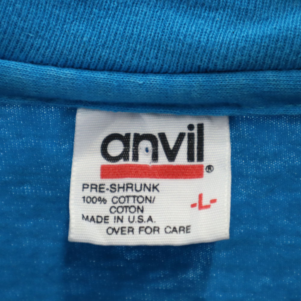 anvil アンヴィル 90s USA製 オールド シングルステッチ 半袖 Tシャツ L 水色 メンズ