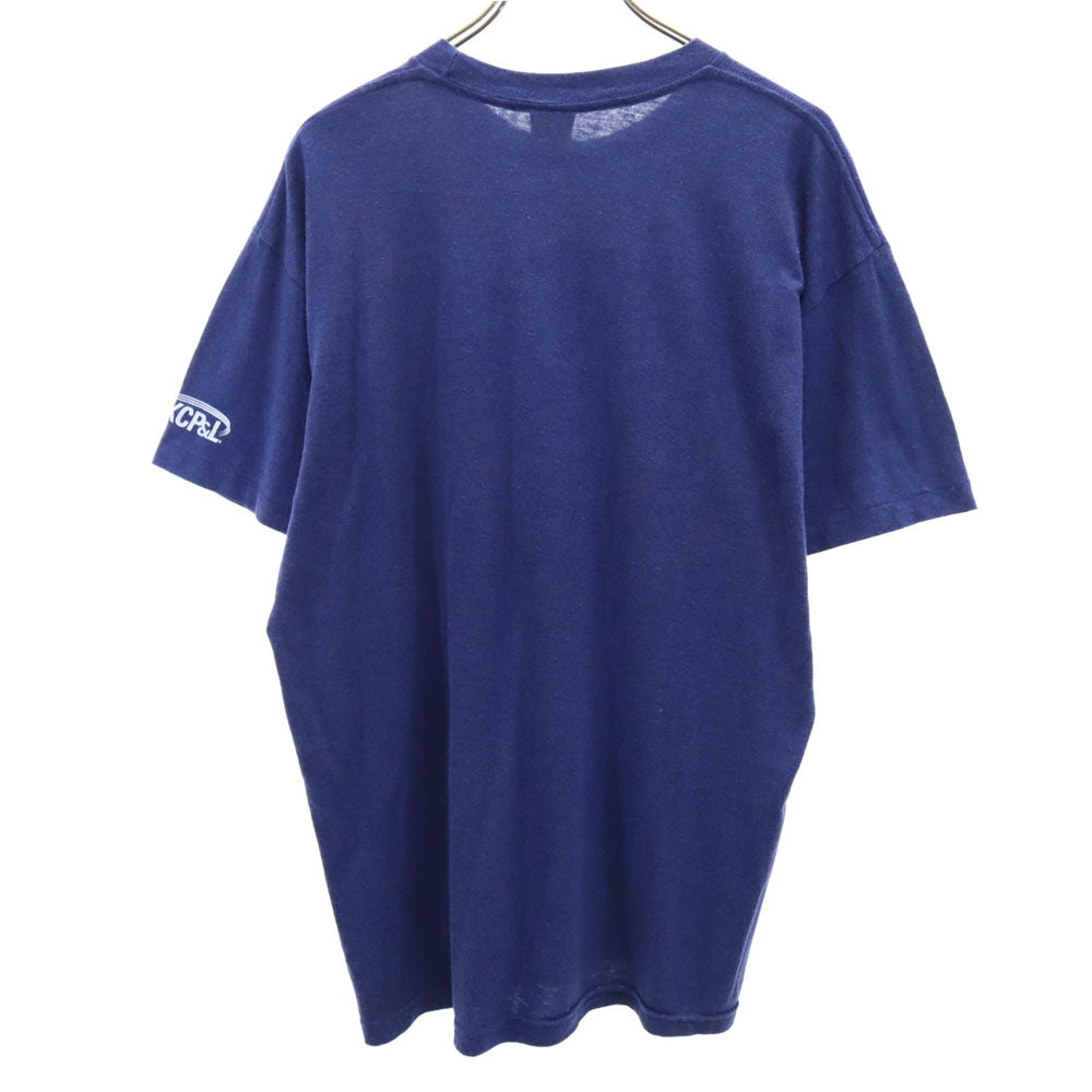 Charlie hustle 90s USA製 オールド シングルステッチ 半袖 Tシャツ L ネイビー メンズ