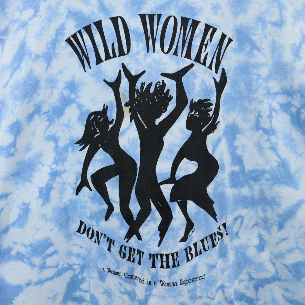 フルーツオブザルーム 90s USA製 オールド シングルステッチ タイダイ柄 半袖 Tシャツ XL 水色 FRUIT OF THE LOOM メンズ