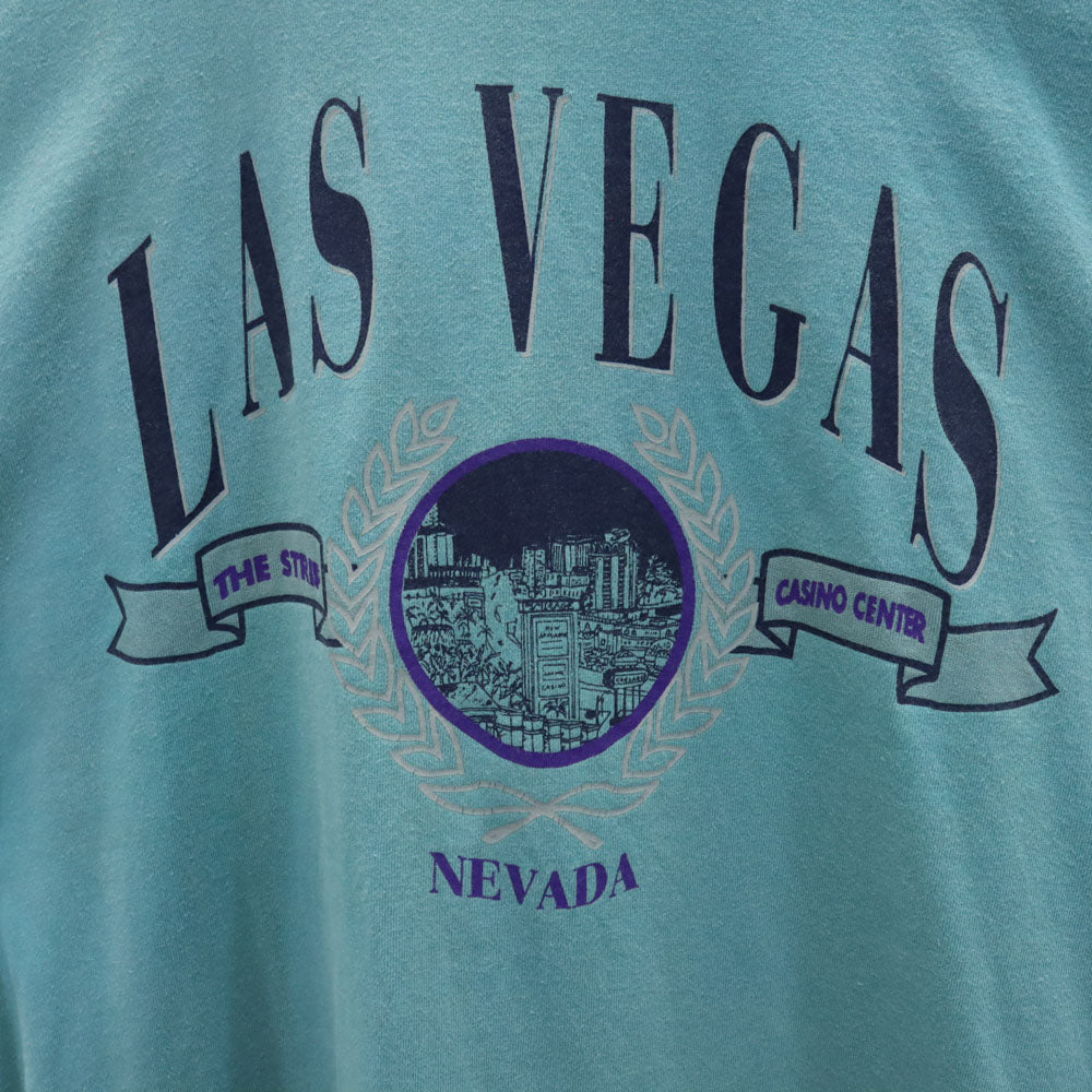 BELTON ベルトン 90s USA製 オールド 切り返し ラスベガス 半袖 Tシャツ L ブルーグレー LAS VEGAS メンズ
