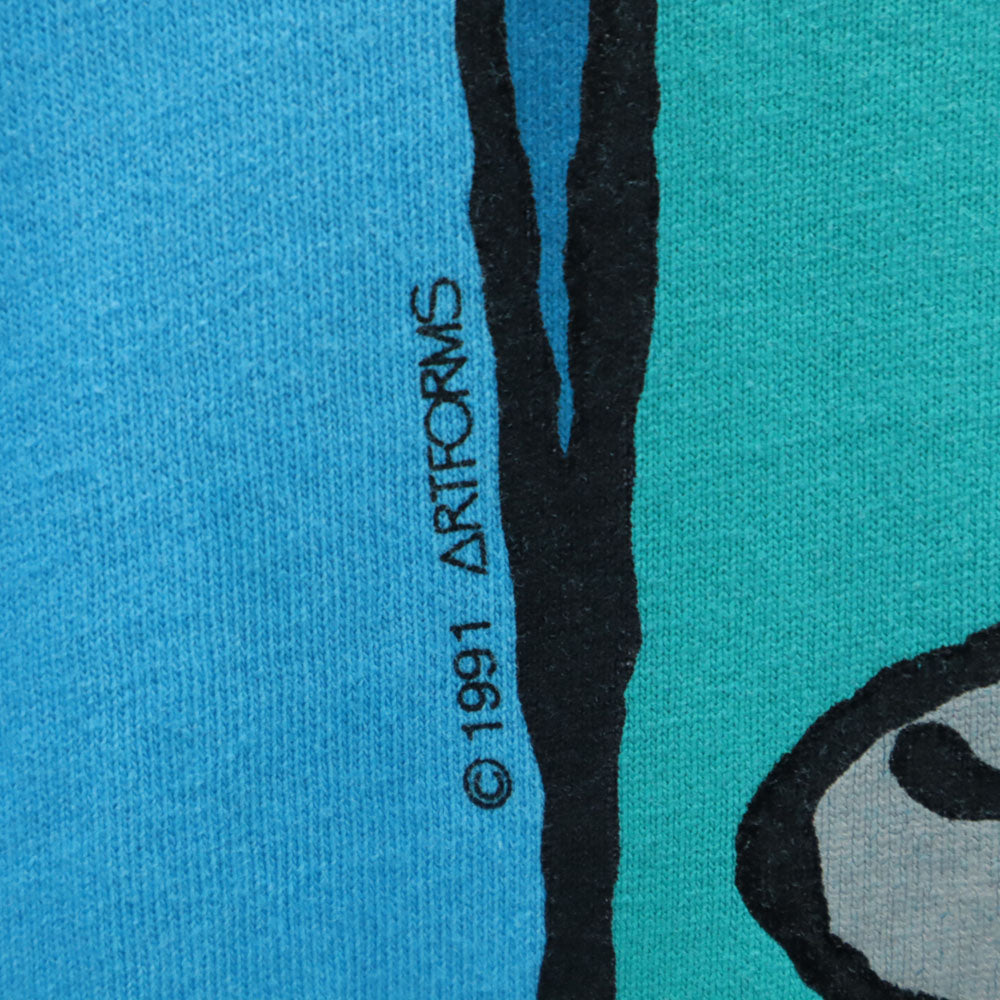 FRUIT OF THE LOOM フルーツオブザルーム 90s USA製 オールド 切り返し シャーク 半袖 Tシャツ XL 水色 シングルステッチ メンズ