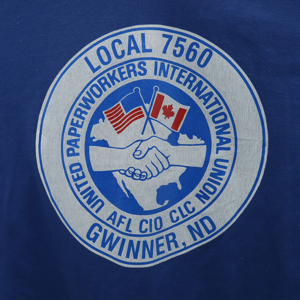 ジャージーズ 90s USA製 オールド バックプリント 半袖 Tシャツ XL ブルー JERZEES メンズ