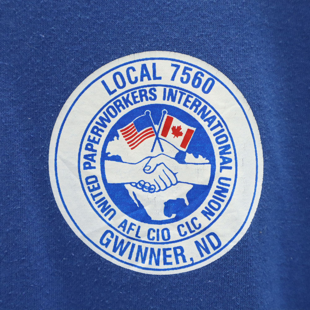 ジャージーズ 90s USA製 オールド バックプリント 半袖 Tシャツ XL ブルー JERZEES メンズ