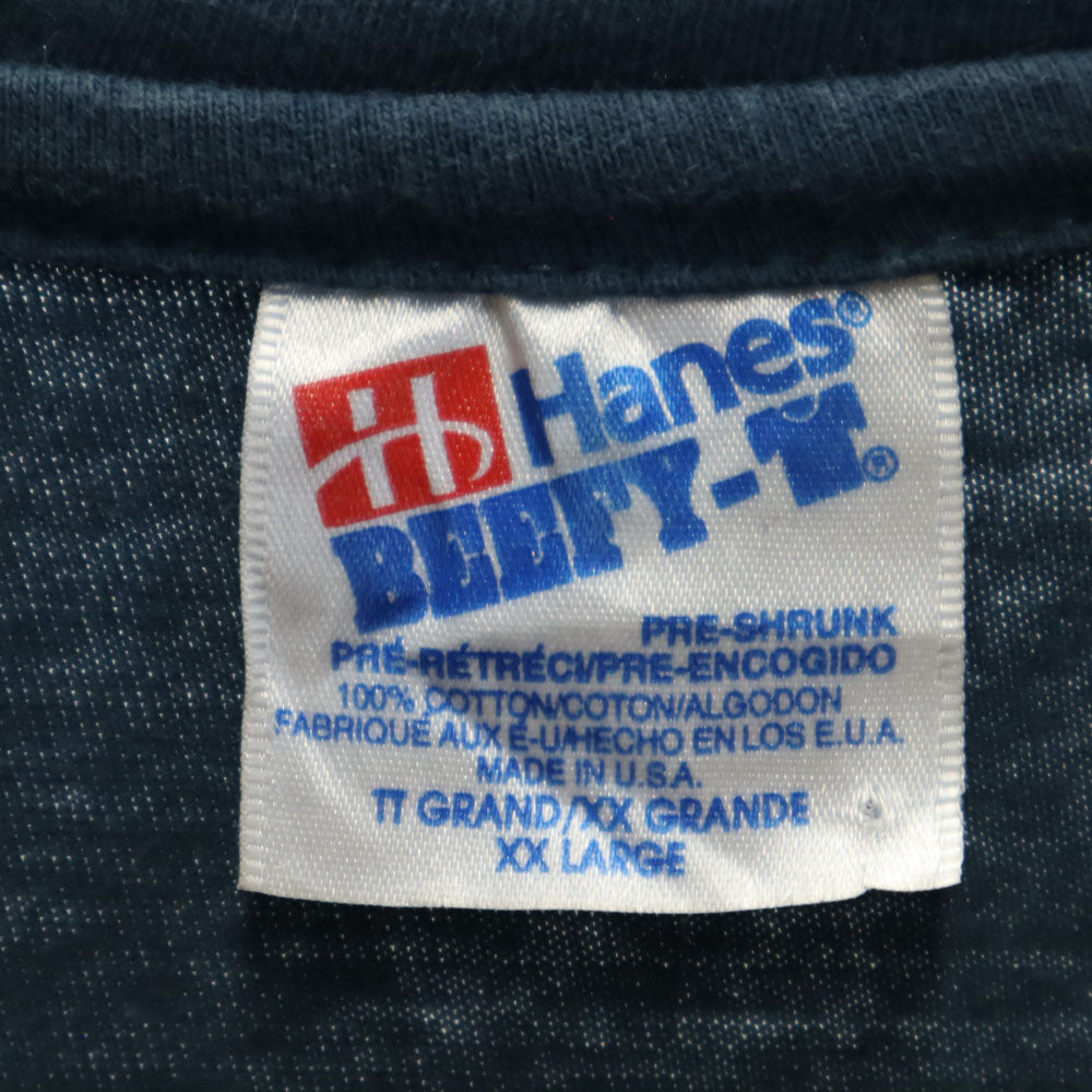 Hanes ヘインズ 90s USA製 オールド 切り返し ネイティブ 半袖 シングルステッチ Tシャツ XXL チャコール BEEFY-T ビッグサイズ メンズ