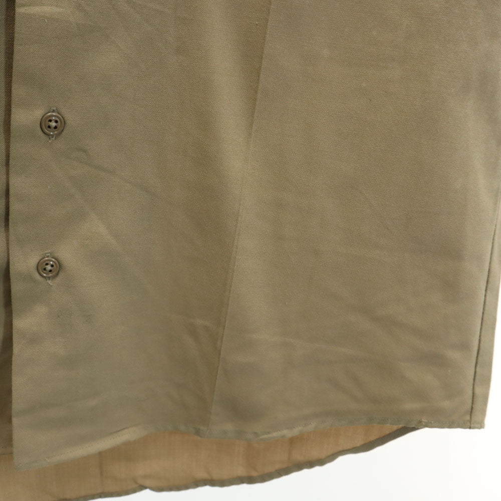 アメリカ軍 00s 2008年 警察 DSCP 半袖 オープンカラー サービス ドレスシャツ L カーキベージュ US ARMY ミリタリー 米軍 メンズ