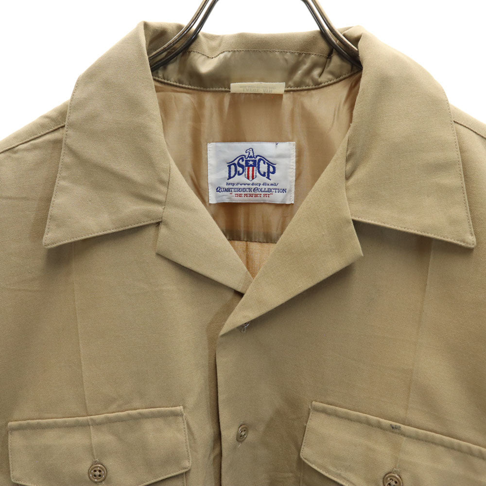 アメリカ軍 00s 2008年 警察 DSCP 半袖 オープンカラー サービス ドレスシャツ L カーキベージュ US ARMY ミリタリー 米軍 メンズ