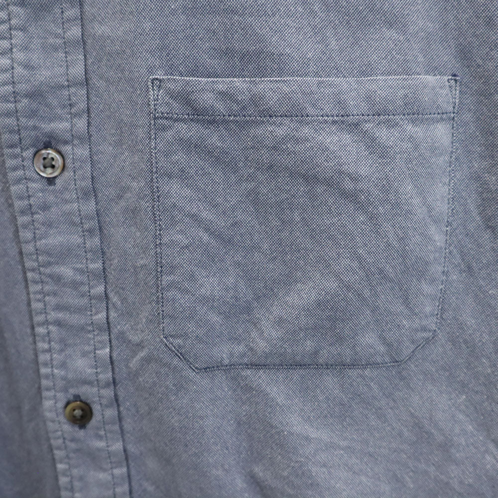 ナイジェルケーボン 半袖 ライトオックスフォード シャツ 48 チャコールネイビー系 Nigel Cabourn レディース