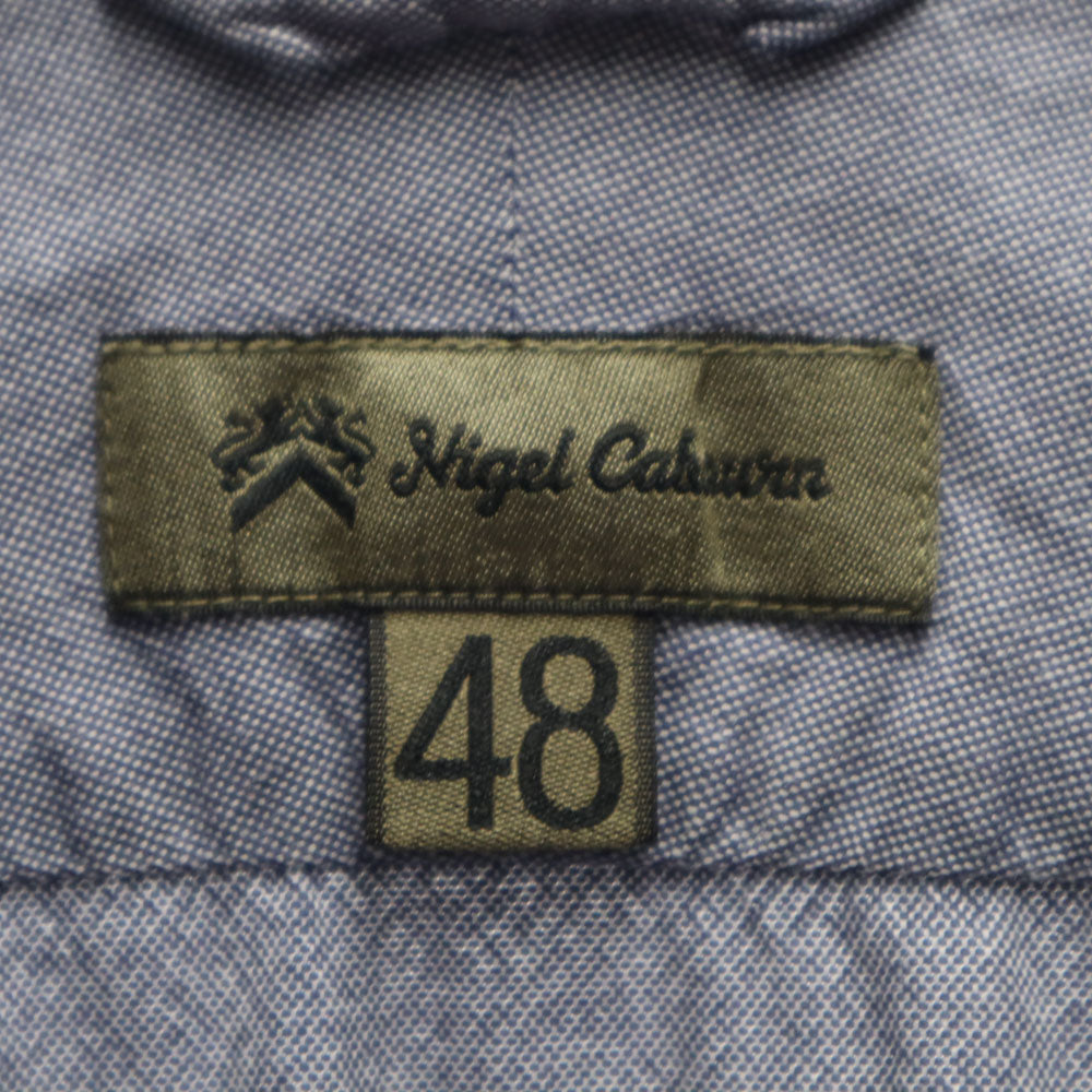 ナイジェルケーボン 半袖 ライトオックスフォード シャツ 48 チャコールネイビー系 Nigel Cabourn レディース