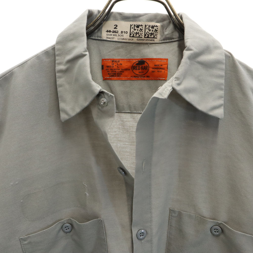 RED KAP レッドキャップ 半袖 ワークシャツ M グレー メンズ