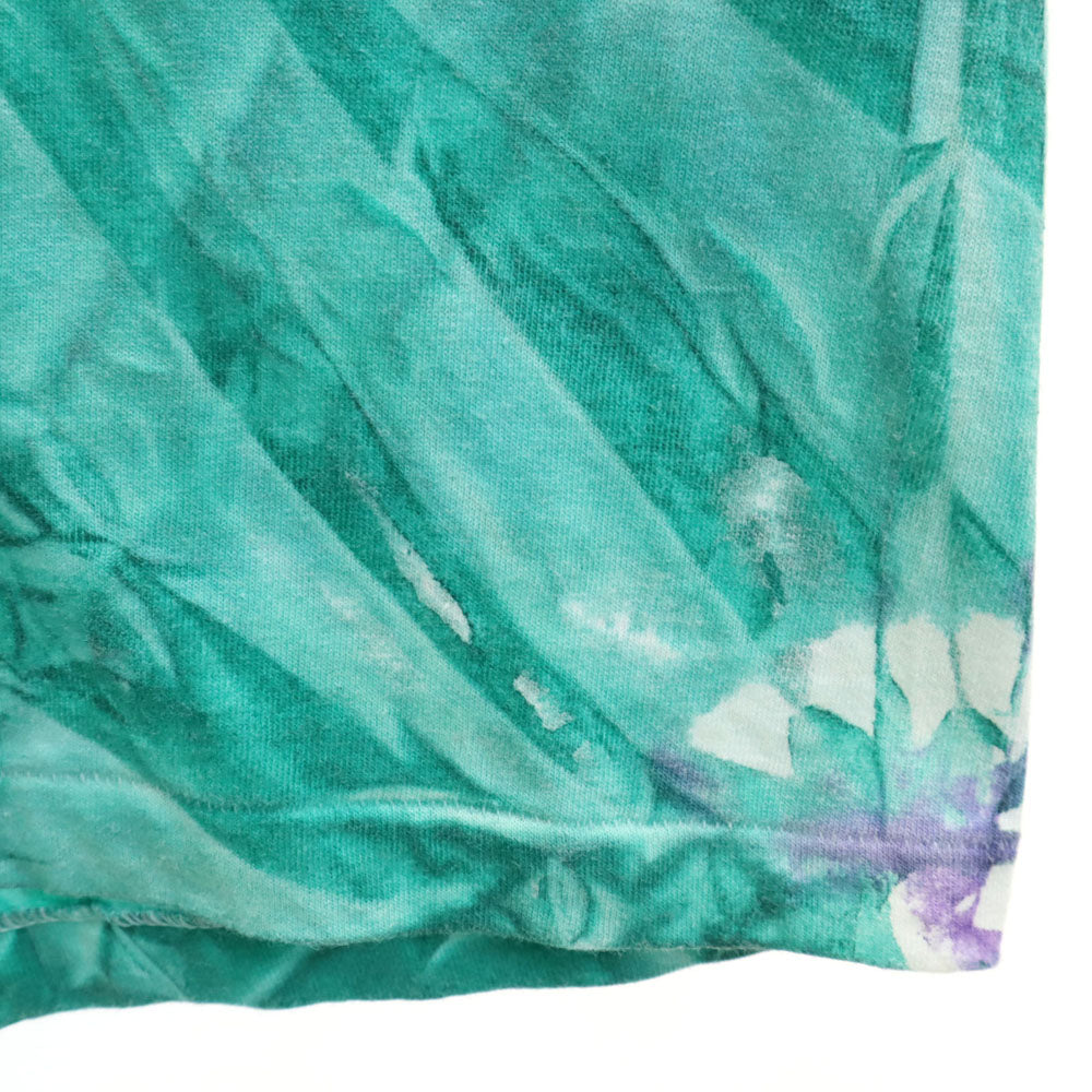 OLD オールド 90s USA製 タイダイ柄 イルカ 半袖 Tシャツ ONESIZE パープル シングルステッチ ポケT メンズ