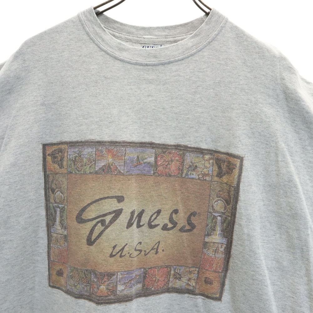 Guess ゲス 90s USA製 オールド 半袖 Tシャツ XL グレー メンズ