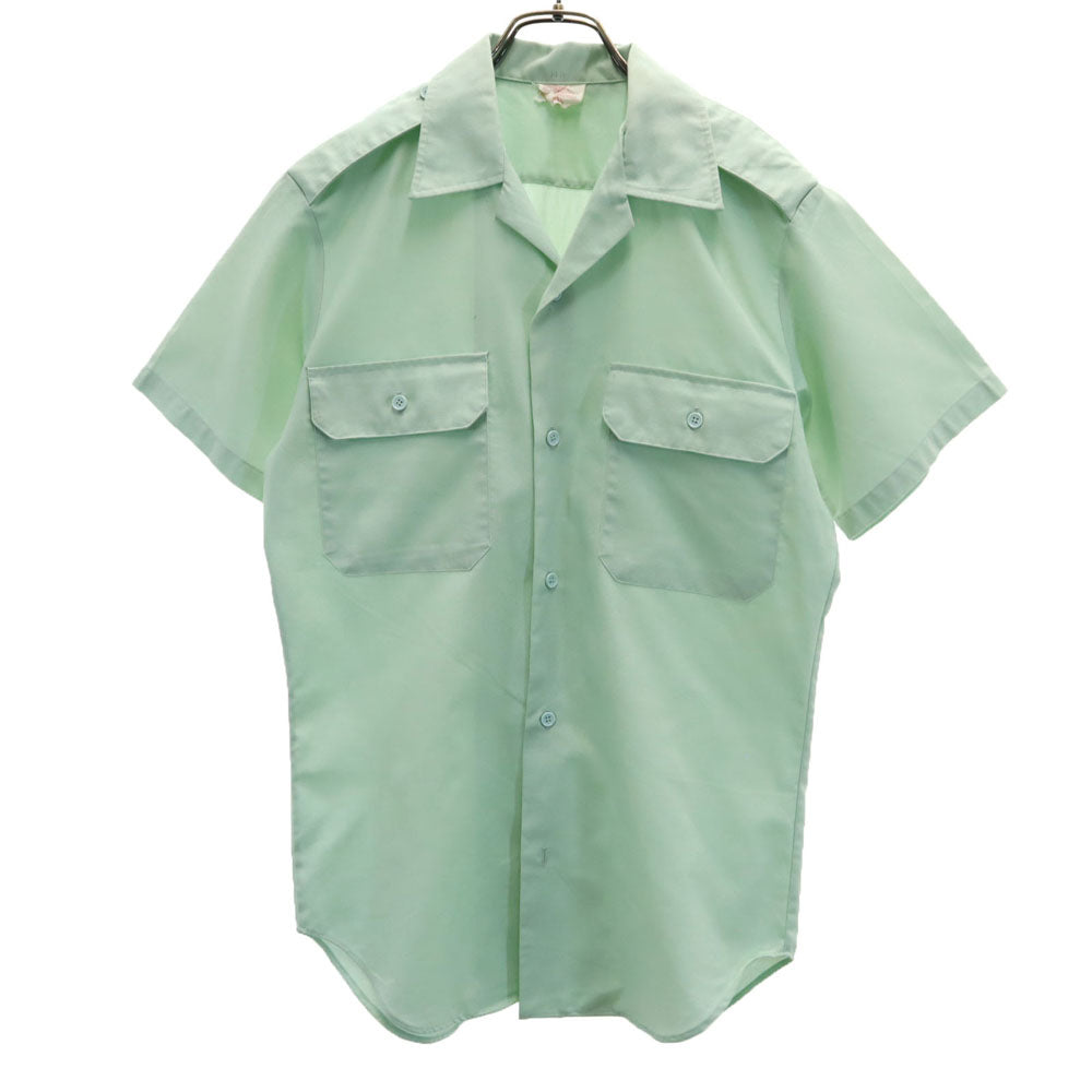 Canadian Army カナダ軍 80s カナダ製 ヴィンテージ 半袖 シャツ 14 1/2 パステルグリーン系 メンズ