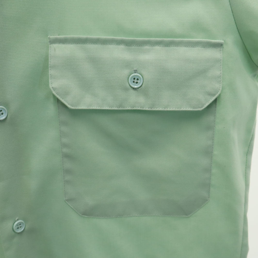 Canadian Army カナダ軍 80s カナダ製 ヴィンテージ 半袖 シャツ 14 1/2 パステルグリーン系 メンズ