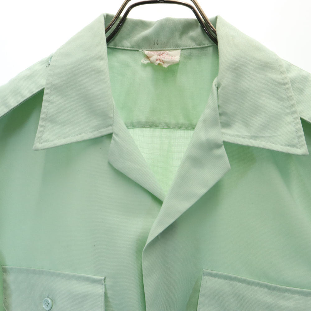 Canadian Army カナダ軍 80s カナダ製 ヴィンテージ 半袖 シャツ 14 1/2 パステルグリーン系 メンズ