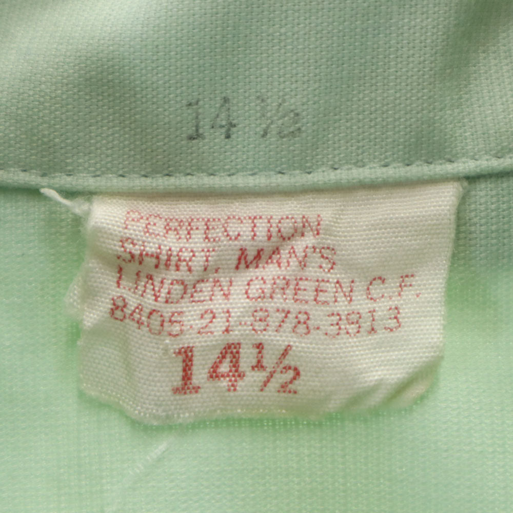 Canadian Army カナダ軍 80s カナダ製 ヴィンテージ 半袖 シャツ 14 1/2 パステルグリーン系 メンズ