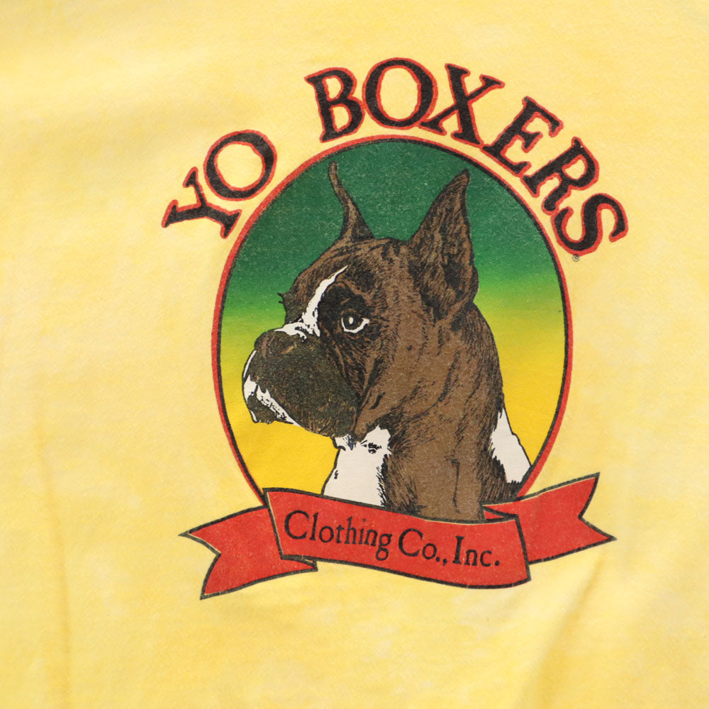 ONEITA オニータ 90s オールド シングルステッチ バックプリント タイダイ柄 半袖 Tシャツ XL イエロー POWER-T メンズ