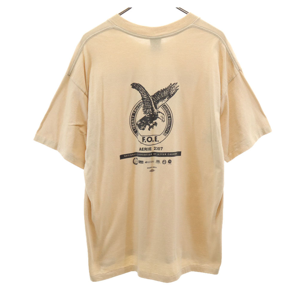 PLATINUM PLUS 00s USA製 シングルステッチ 半袖 Tシャツ XL ベージュ メンズ