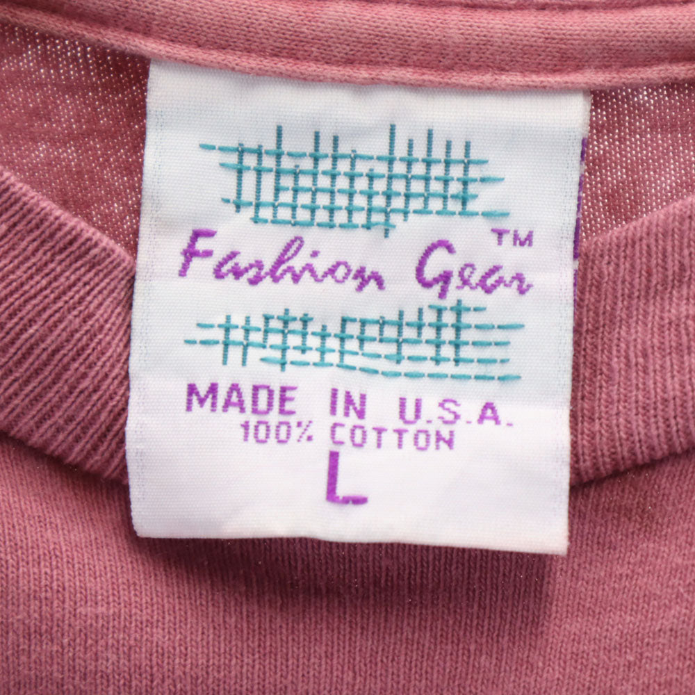 Fashion Gear 90s USA製 オールド シングルステッチ バックプリント 半袖 Tシャツ L パープル系 Fashion Gear メンズ