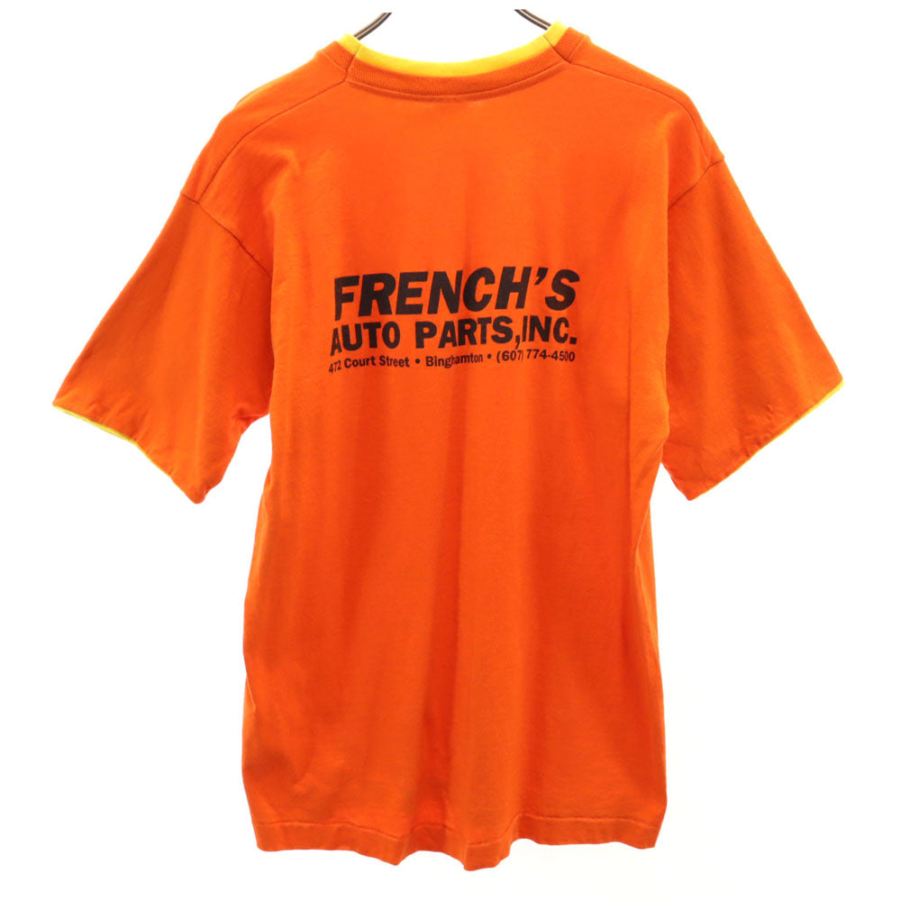 OLD オールド 90s 切り替え 半袖 Tシャツ M オレンジ メンズ