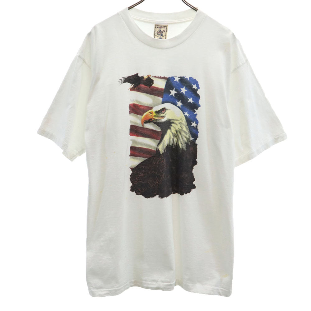 ALORE アローレ 90s USA製 オールド アニマルプリント 半袖 Tシャツ XL ホワイト シングルステッチ メンズ