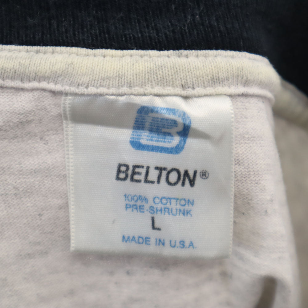 BELTON ベルトン 90s USA製 半袖 レイヤード オールド Tシャツ L ライトグレー メンズ