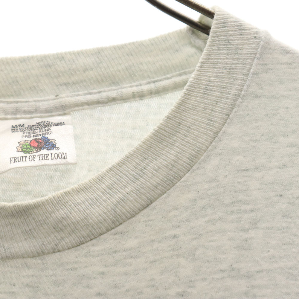 FRUIT OF THE LOOM フルーツオブザルーム 90s カナダ製 半袖 シングルステッチ オールド Tシャツ M ライトグレー マラソン メンズ